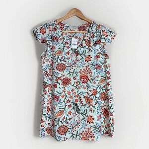 Loft Outlet Women's Floral V-Neck Ruffle Cap Sleeve Blouse Size XS NWT